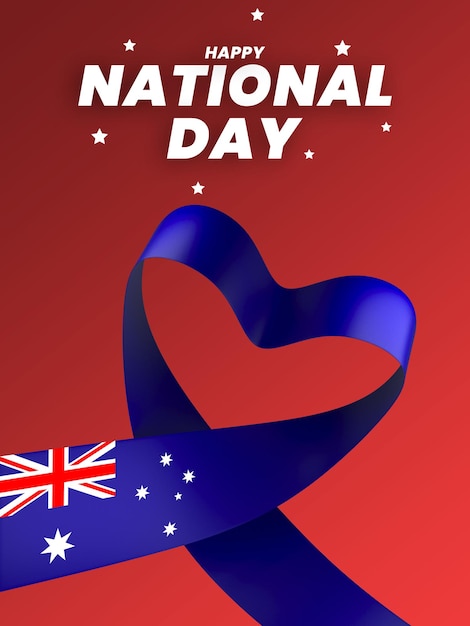 PSD australia flag element design national independence day banner ribbon psd