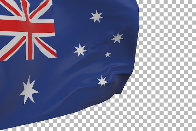 Bandiera dell'australia isolata. bandiera d'ondeggiamento. bandiera nazionale dell'australia