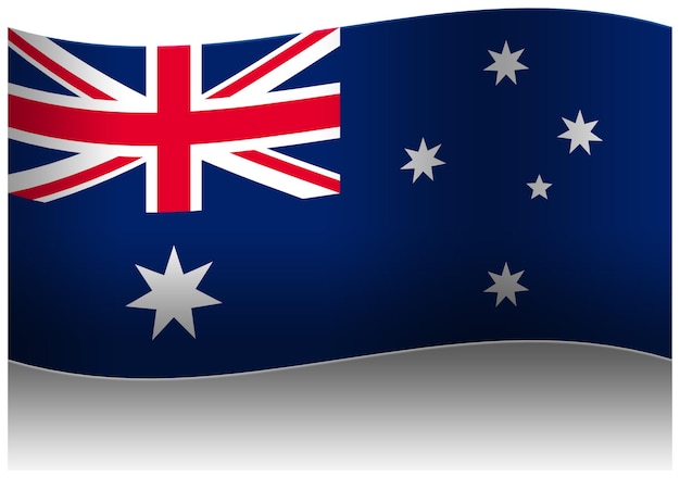 australia national wave flag 3d