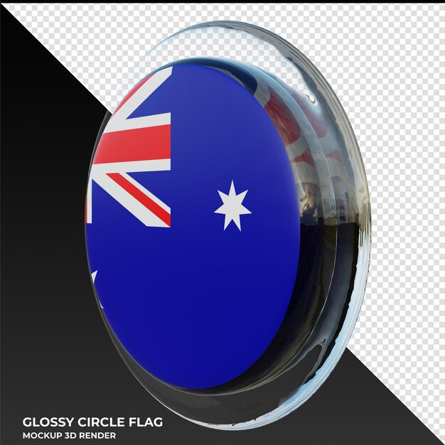 Australia0002 Realistic 3d textured glossy circle flag