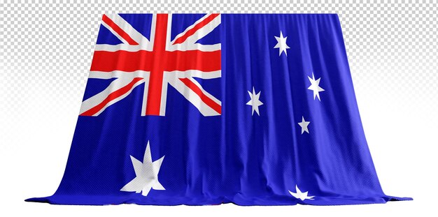 Australian flag curtain in 3d rendering australia's diverse fabric