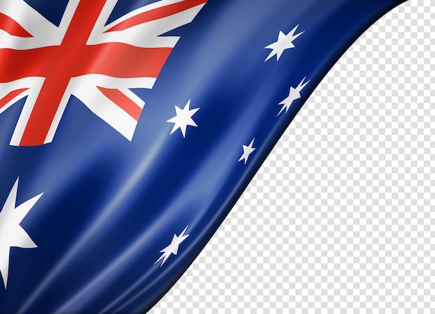 흰색 배너에 고립 된 호주 국기