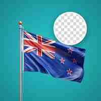 PSD australian flag with pole