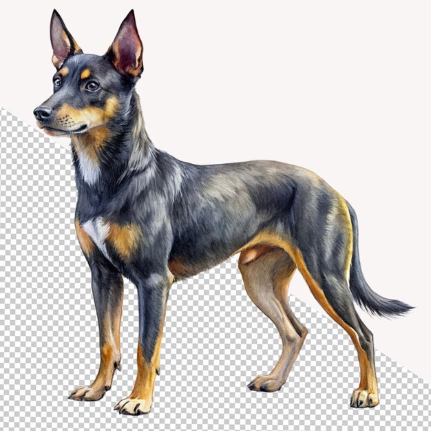 Australian kelpie dog on transparent background