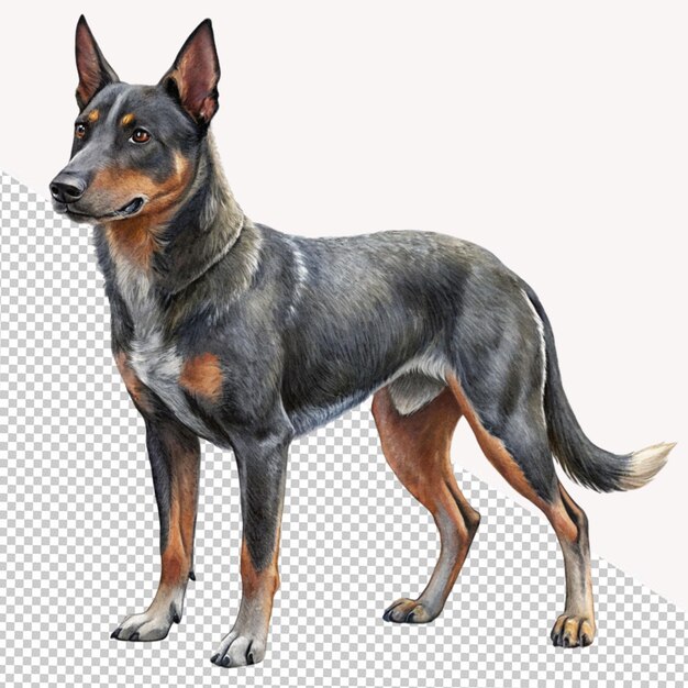 PSD australian kelpie dog on transparent background