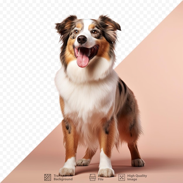 PSD 透明な背景に隔離された全身の肖像画のオーストラリアン・シェパード犬