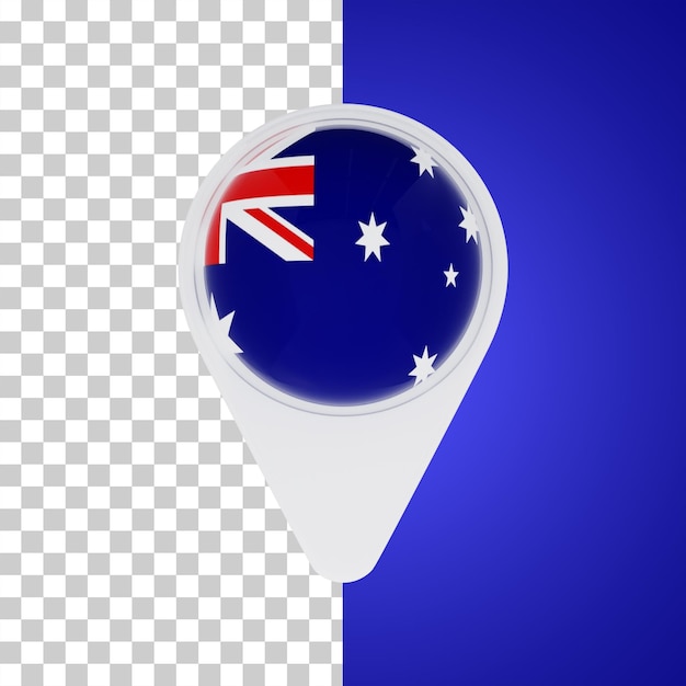 Australië vlag pin kaart locatie 3d illustratie