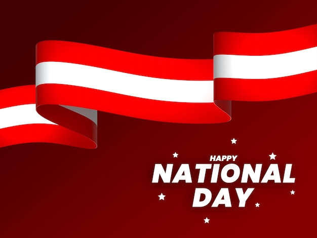 PSD オーストリア国旗のデザイン 独立記念日 バナーリボン