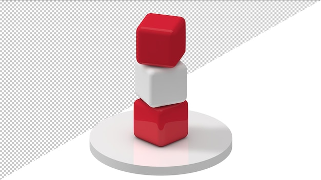 Austrian flag in the form of 3D cubes