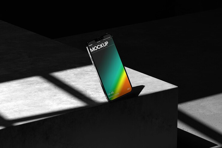 Authentic Concrete Background with Smartphone Mockup