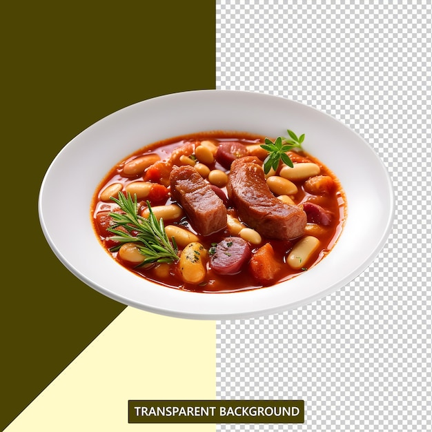 PSD authentic spanish fabada food on a pretty plate