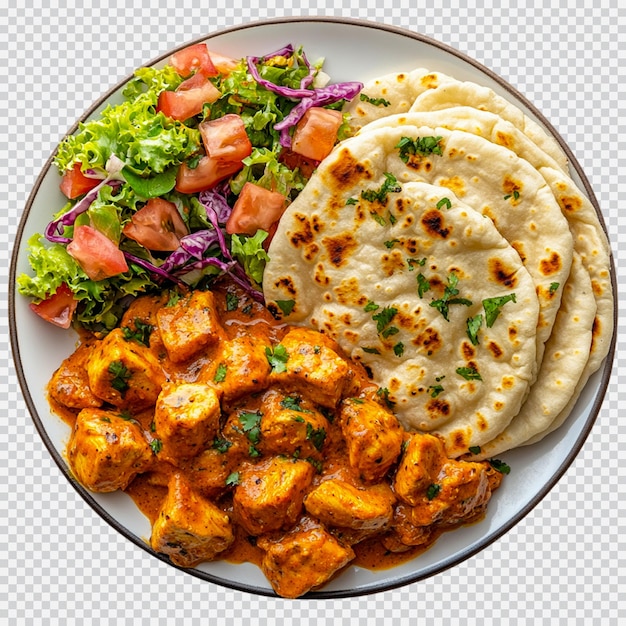 Подлинный вкус индийской выпеченной роти прата канаи на прозрачном фоне
