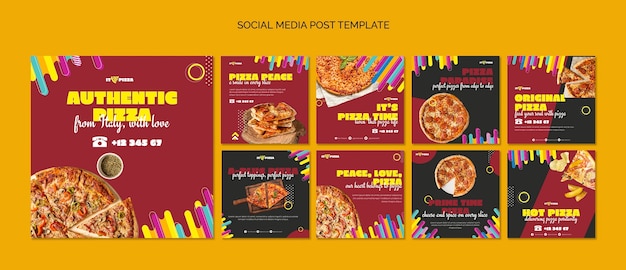 Authentieke pizza social media post