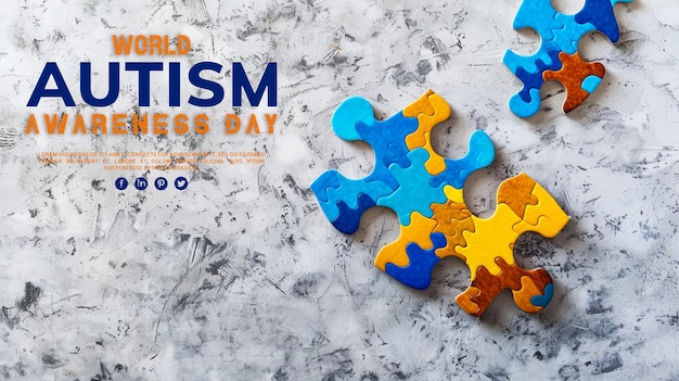 Шаблон поста или баннера в социальных сетях в День осведомленности об аутизме