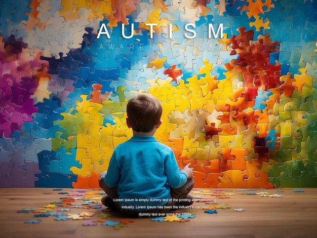 PSD autism awarness day concept children image