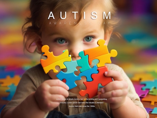 PSD autism children concept image for background or poster