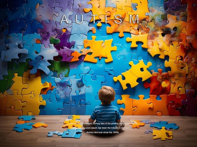 PSD autism children concept image for background or poster