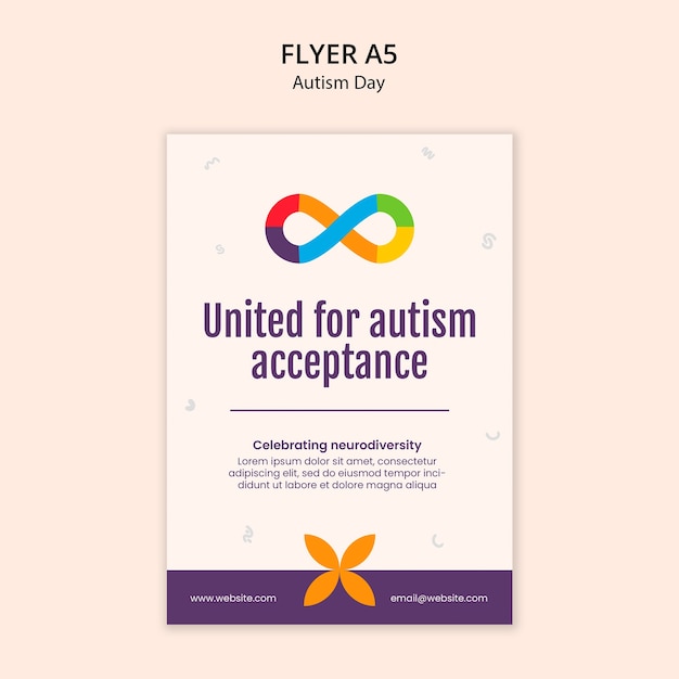 PSD modello di poster per la celebrazione della giornata dell'autismo