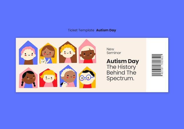Autism day celebration  ticket template