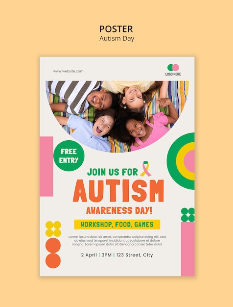 PSD autism day  template design