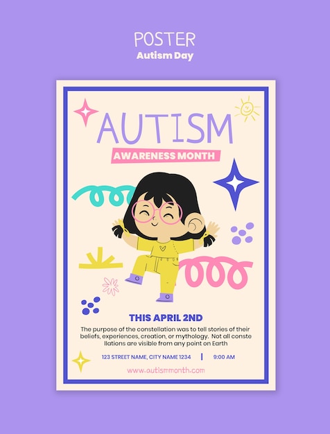 Autism day template design