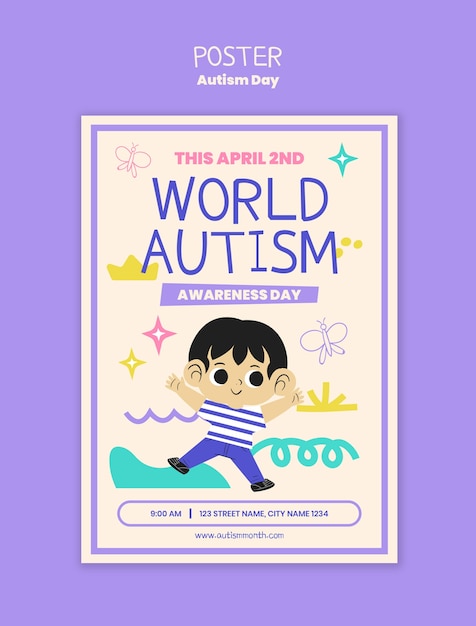 PSD autism day template design