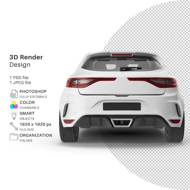 Auto 3D-modellering PSD-bestand Realistische auto