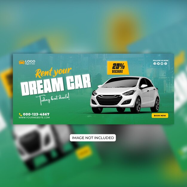 Auto banner ontwerp sociale media omslagsjablonen