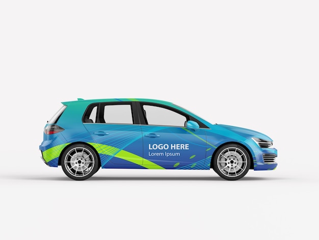 Auto met op maat gemaakte livery voor reclame en branding warping sticker