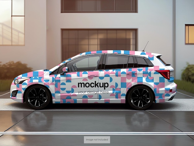 Auto Mockup Voertuig Visuele Identiteit Showcase Sjabloon EV MockUP Commercial