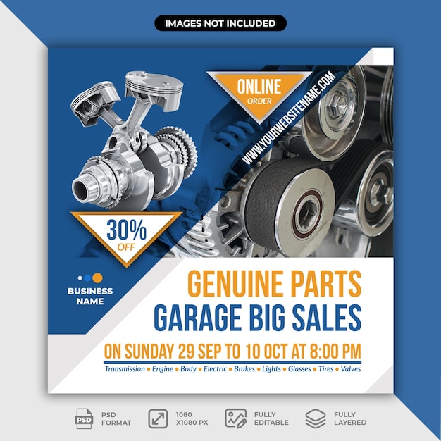 Auto Parts Post Template for Social Media