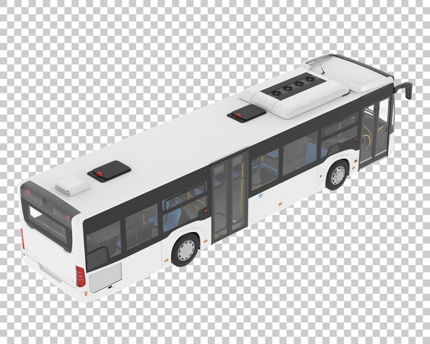 PSD autobus na białym tle na przezroczystym tle ilustracja renderowania 3d