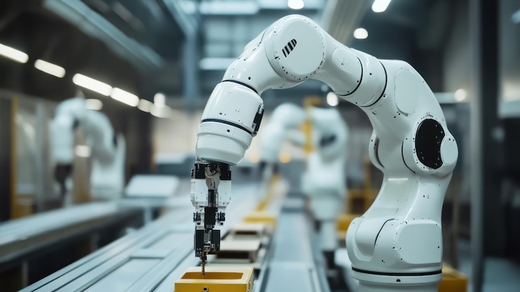 PSD automated manufacturing industrial robot arm precision assembly line