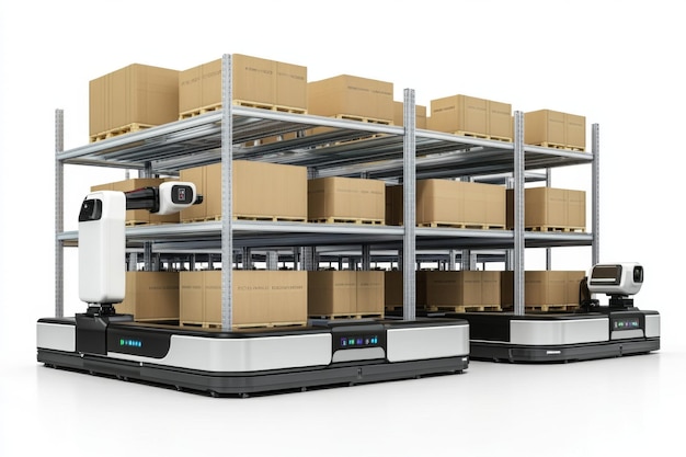 Automated Warehouse with Advanced Robotics Efficient Storage Solutions Modern Logistics Inventory