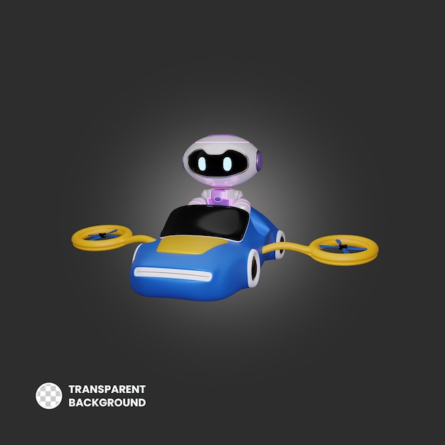 3Dレンダリング AI ロボットイラスト