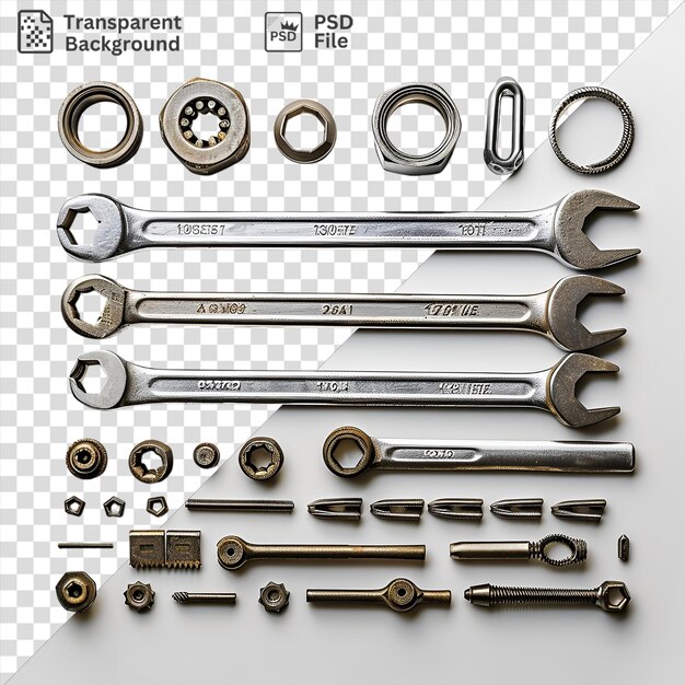 Automotive maintenance tools set on a isolated background