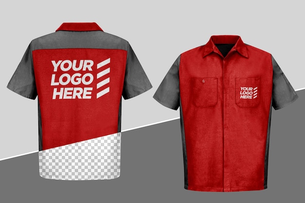 PSD mockup di camicia da lavoro automobilistico