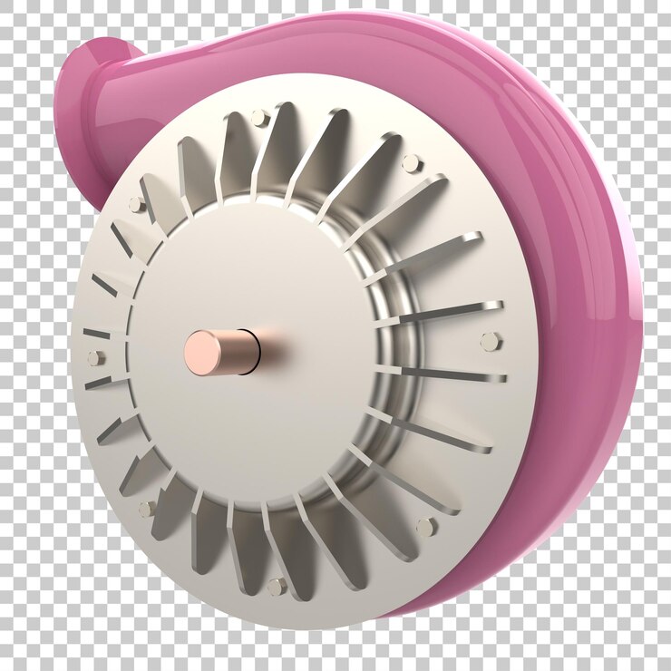 PSD automotor turbine op transparante achtergrond 3d rendering illustratie