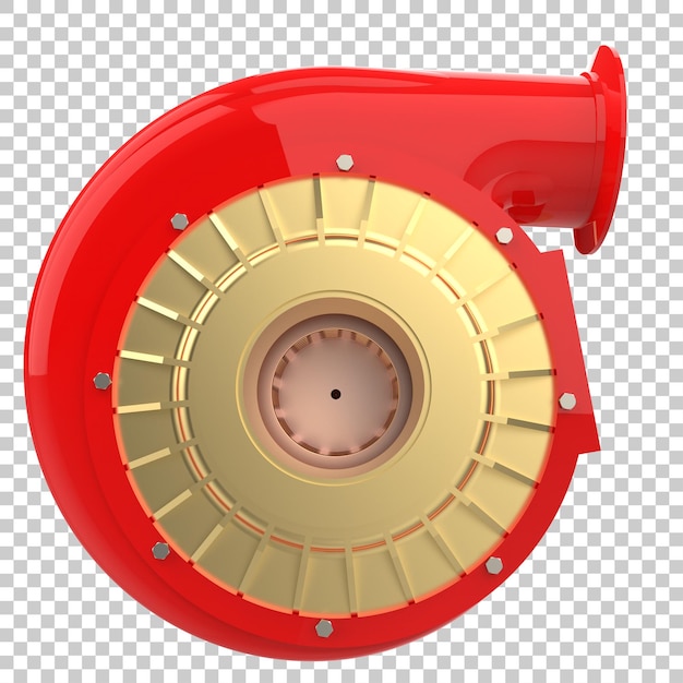 Automotor turbine op transparante achtergrond 3d rendering illustratie