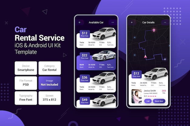 Autoverhuur service & car booking mobiele apps