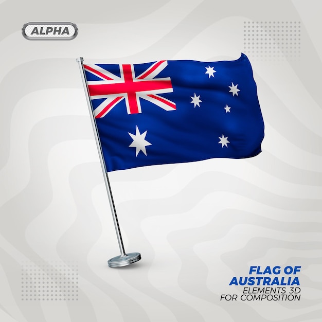 Autralia realistic 3d textured flag 