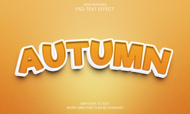 PSD autumn 3d text effect psd file