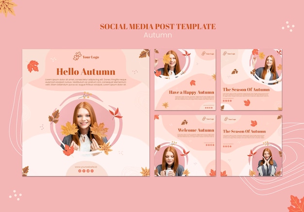 PSD autumn concept social media post template