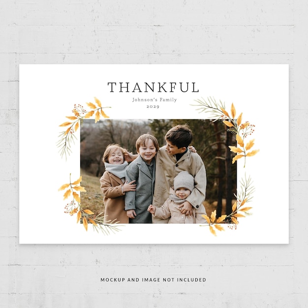 PSD autumn fall photo card flyer template