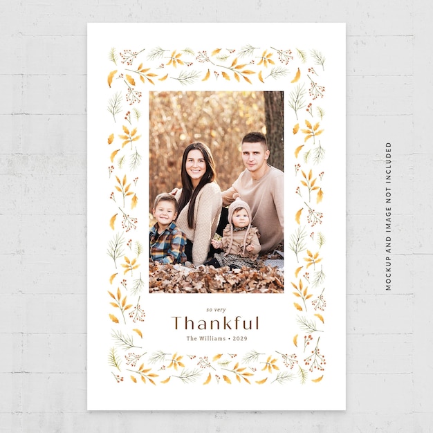 Autumn Fall Photo Card Flyer Template