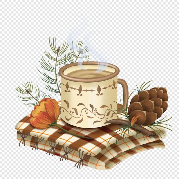 PSD autumn fall pumpkin spice latte png clipart rustic warm autumnal style