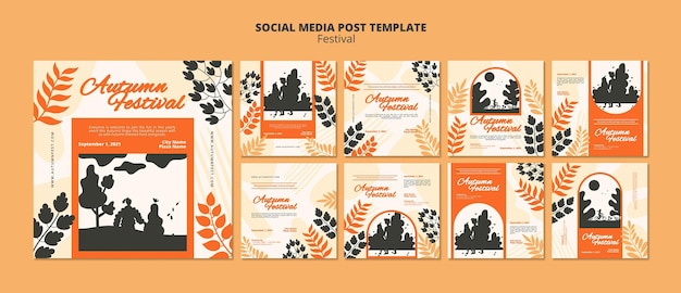 Autumn festival social media post template