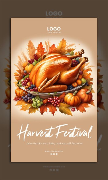 Autumn harvest banner psd-sjabloon