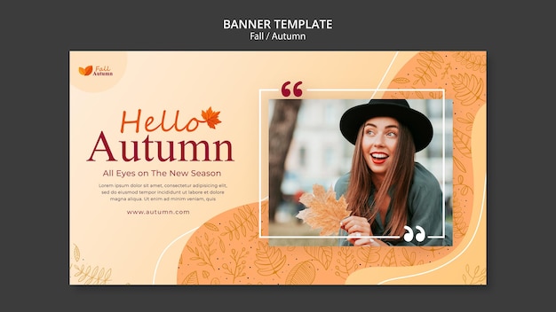 PSD autumn horizontal banner template