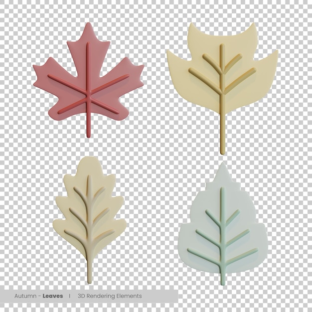 PSD 紅葉の3dレンダリング要素